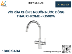 Vòi rửa chén 3 nguồn nước đồng thau chrome - K150DW